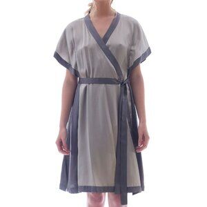 Roses Are Red Morning Quote Silk Mint Two-Tone Kimono